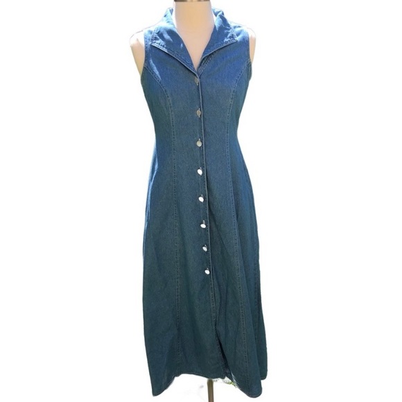 Vintage Scarlett dress 100% cotton size 5/6 cut out back w/ pearlescent buttons - Picture 1 of 5